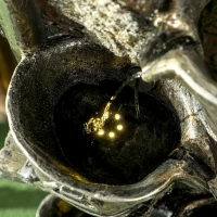 Outsunny 5-Tiered Faucet & Barrel Outdoor Water Fountain with LED Lights, Adjustable Flow, 39.4-inch Resin Waterfall Fountain(m-10)