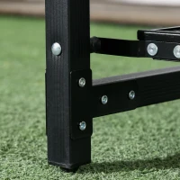 Outsunny Folding Camping Kitchen, Portable Aluminum Cook Station with Carrying Bag, 3 Side Tables, 2 Shelves for BBQ, Black(m-10)