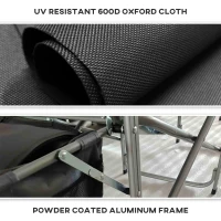 Outsunny Folding Directors Chair, Aluminum Camping Chair for Adults with Side Table, Cup Holder, Cooler Bag and Pocket, Grey(m-7)