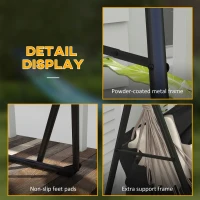 Outsunny Hammock Stand w/ Hammock, 2-in-1 Portable Hammock, Blue(m-6)