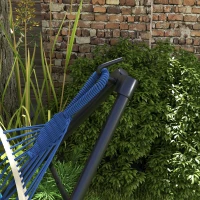 Outsunny Hammock Stand w/ Hammock, 2-in-1 Portable Hammock, Blue(m-8)
