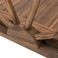 Outsunny 3.3ft Wooden Garden Bridge Arc Stained Finish Walkway with Half Wheeled Railings, Stained Wood(m-9)