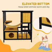 PawHut Outdoor Cat Enclosure for Patio with Suspension Bridge, Condos, Escape Doors, Jumping Platform, Water-Resistant Roof(m-7)