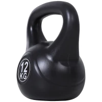Soozier 26lb Fitness Kettlebell, Plastic Exercise Weight, Weightlifting Tools with Sand, Handle, Noise Reduction for Home, Gym(m-2)