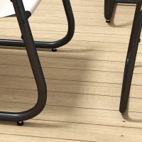 Outsunny Garden Sofa Set, 4 Piece Patio Conversation Furniture Set with Glass Table, Breathable Mesh, Cream White(m-7)