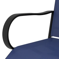 Outsunny Outdoor Bar Stools Set of 2, 360° Swivel Bar Height Chairs, 26.75" x 29.5" x 48.5", Navy Blue(m-9)