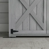 Outsunny Wooden Outdoor Storage Cabinet Garden Shed with Waterproof Asphalt Roof and Lockable Doors, Gray(m-9)