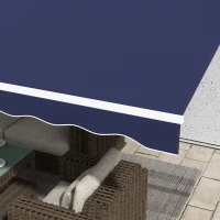 Outsunny 16'x10' Electric Retractable Awning Sunshade Shelter with Remote Controller & Crank Handle for Deck Balcony Yard, Blue(m-9)