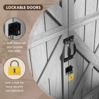 Outsunny Wooden Outdoor Storage Cabinet Garden Shed with Waterproof Asphalt Roof and Lockable Doors, Gray(m-7)