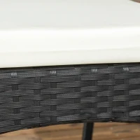 Outsunny Stackable PE Rattan Outdoor Dining Chairs with Cushion, Patio Wicker Dining Chair with Armrests & Backrest, Cream White(m-8)