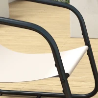 Outsunny Garden Sofa Set, 4 Piece Patio Conversation Furniture Set with Glass Table, Breathable Mesh, Cream White(m-9)