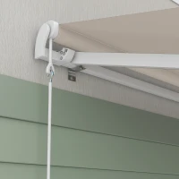 Outsunny 16'x10' Electric Retractable Awning Sunshade Shelter with Remote Controller & Crank Handle for Deck Balcony Yard, Cream(m-8)