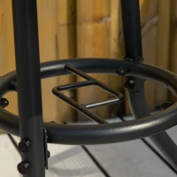 Outsunny 31.5" Round Outdoor Dining Table Coffee Side Bistro Table with Umbrella Hole, Glass Top, Steel Frame for Garden, Patio(m-10)