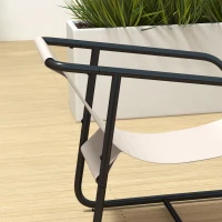 Outsunny Garden Sofa Set, 4 Piece Patio Conversation Furniture Set with Glass Table, Breathable Mesh, Cream White(m-10)