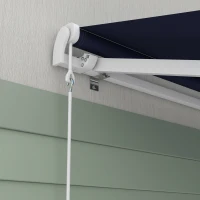 Outsunny 16'x10' Electric Retractable Awning Sunshade Shelter with Remote Controller & Crank Handle for Deck Balcony Yard, Blue(m-8)