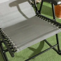 Outsunny Outdoor Rocking Chair Set of 2, Patio Folding Lawn Rocker Set with Headrests for Yard, Patio, Deck, Backyard, Gray(m-8)
