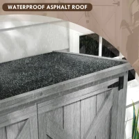 Outsunny Wooden Outdoor Storage Cabinet Garden Shed with Waterproof Asphalt Roof and Lockable Doors, Gray(m-5)