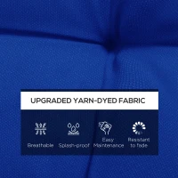 Outsunny 2-Piece Back Seat Cushion Replacement, Outdoor Patio Chair Cushions Set with Ties, Button Tufted, Navy Blue(m-4)