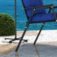 Outsunny 2-Piece Back Seat Cushion Replacement, Outdoor Patio Chair Cushions Set with Ties, Button Tufted, Navy Blue(m-6)