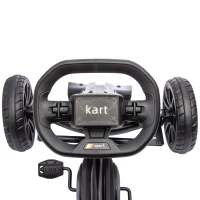 Aosom Pedal Go Kart with Adjustable Seat, Forward, Backward, Handbrake, Shock Absorption for 3-8 Years, Black(m-10)