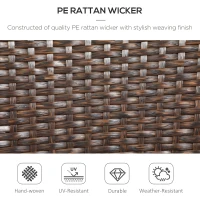 Outsunny Stackable PE Rattan Outdoor Dining Chairs with Cushion, Patio Wicker Dining Chair with Armrests & Backrest, Blue(m-4)