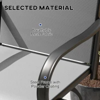 Outsunny Outdoor Bar Stools Set of 2, 360° Swivel Bar Height Chairs, 26.75" x 29.5" x 48.5", Gray(m-6)