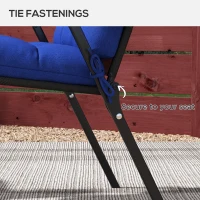 Outsunny 2-Piece Back Seat Cushion Replacement, Outdoor Patio Chair Cushions Set with Ties, Button Tufted, Navy Blue(m-5)