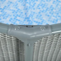 Outsunny Round Above Ground Pool, Metal Frame Pool with Cartridge Filter Pump and Repair Patch, 14' x 33", Gray Wicker(m-8)