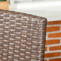 Outsunny Stackable PE Rattan Outdoor Dining Chairs with Cushion, Patio Wicker Dining Chair with Armrests & Backrest, Blue(m-8)