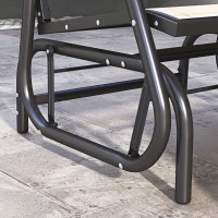 Outsunny Outdoor Glider Chair, Steel Swing Chai with Curved Armrests for Porch, Garden, Poolside, Balcony, Cream White(m-9)