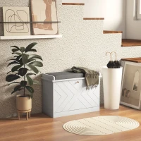 HOMCOM Shoe Storage with Seat, Upholstered Hallway Bench, Shoe Bench with Flip Drawer, Adjustable Shelf for 6 Pairs of Shoes(m-1)