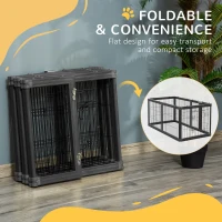 PawHut Dog Playpen, 6 Panels 24.5" Heavy Duty Pet Playpen, Foldable Dog Exercise Pen with Door Indoor Outdoor, Black(m-6)