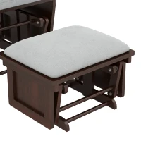 HOMCOM Rocking Chair Set with Ottoman, Nursery Glider Rocker with Footrest, Padded Cushion Seating and Wood Base, Light Gray(m-9)