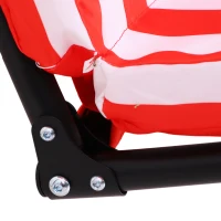 Outsunny 3-Seater Outdoor Porch Swing with Adjustable Canopy, Patio Swing Chair for Garden, Poolside, Backyard, Red and white(m-11)