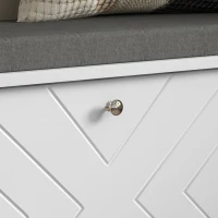 HOMCOM Shoe Storage with Seat, Upholstered Hallway Bench, Shoe Bench with Flip Drawer, Adjustable Shelf for 6 Pairs of Shoes(m-10)