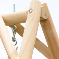 Outsunny 2-Seat Wooden Swing Bench, Ergonomic Design, 'A' Frame Construction, Stable and Non-Slip, Solid Wood Frame Log Garden Swing, for Outdoor and Indoor, Natural Wood(m-11)