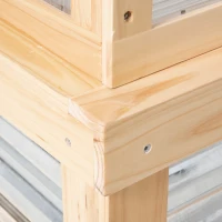 Outsunny 48" x 24" x 32.25" Elevated Planting Beds Garden Wooden Cold Frame Greenhouse Flower Planter Protection Wood(m-12)