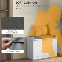 HOMCOM Shoe Storage with Seat, Upholstered Hallway Bench, Shoe Bench with Flip Drawer, Adjustable Shelf for 6 Pairs of Shoes(m-7)