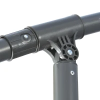 Outsunny 9.6ft Offset Patio Umbrella Garden Hanging Parasol Banana Cantilever Umbrella with Base, Crank, Dark Grey(m-10)