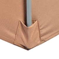 Outsunny 9.6ft Offset Patio Umbrella Garden Hanging Parasol Banana Cantilever Umbrella with Base, Crank, Coffee(m-10)