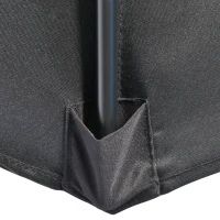 Outsunny 9.8ft Half Umbrella Semi Round Patio Parasol with Crank Handle, Top Vent for Garden, Balcony- NO BASE INCLUDED, Black(m-10)