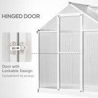 Outsunny 4' L x 6' W Walk-In Polycarbonate Greenhouse with Roof Vent,Greenhouse for Winter(m-5)