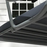 Outsunny 3-Seat Outdoor Patio Swing Canopy Chair, Converting Flat Bed with Adjustable Shade, Cushions, Cup Holder, Dark Grey(m-9)