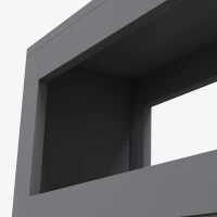 Slim Narrow Wood Rolling Bathroom Floor Cabinet, Space-Saving Side Storage with Shelves, Ideal for Small Spaces, Gray(m-7)