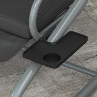 Outsunny 3-Seat Outdoor Patio Swing Canopy Chair, Converting Flat Bed with Adjustable Shade, Cushions, Cup Holder, Dark Grey(m-10)