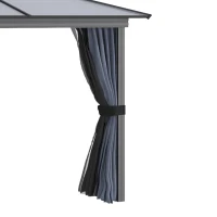 Outsunny 10' x 12' Aluminum Patio Gazebo with Mesh Curtains - 2 Tier Roof Outdoor Canopy for Garden, Black(m-10)