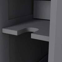 Slim Narrow Wood Rolling Bathroom Floor Cabinet, Space-Saving Side Storage with Shelves, Ideal for Small Spaces, Gray(m-8)