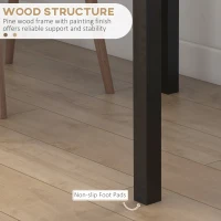 HOMCOM 30" Square Dining Table, Farmhouse Dining Room Table with Pine Wood Frame, Space Saving Small Kitchen Table, Black(m-5)