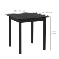 HOMCOM 30" Square Dining Table, Farmhouse Dining Room Table with Pine Wood Frame, Space Saving Small Kitchen Table, Black(m-3)