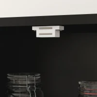 HOMCOM 63" 4-Door Kitchen Pantry Cabinet, Freestanding Storage Cabinet Cupboard with Adjustable Shelves, Black(m-10)